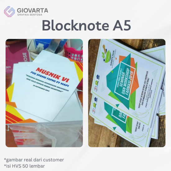 Blocknote A5 isi HVS 50 lembar