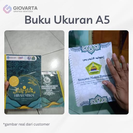 Buku Ukuran A5 ( Isi 10 Lembar, Laminating, Spiral )