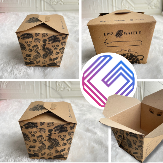 Rice Box L ( 10,7x9,8x8 ) Kraft PE 290 Cetak 1 Warna